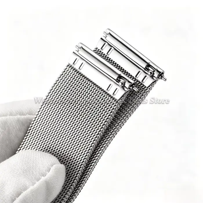 Bracelet de montre en maille milanaise en acier inoxydable 0.4 mm