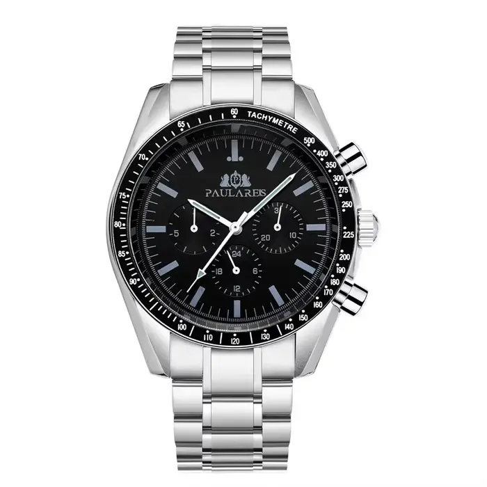 Montres automatiques pour hommes mécanique auto vent lumineux en acier inoxydable marron cuir vitess