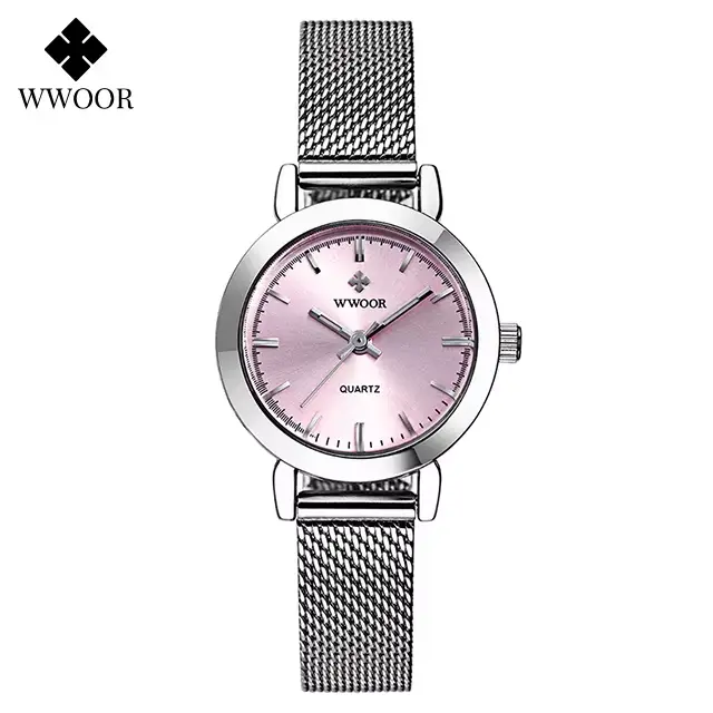 Montre-bracelet pour femme WWOOR, montres de luxe originales pour femmes, étanches, en acier inoxyda