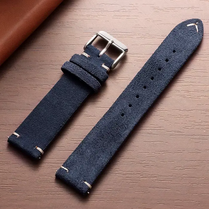 Bracelet de montre Vintage en cuir suédé