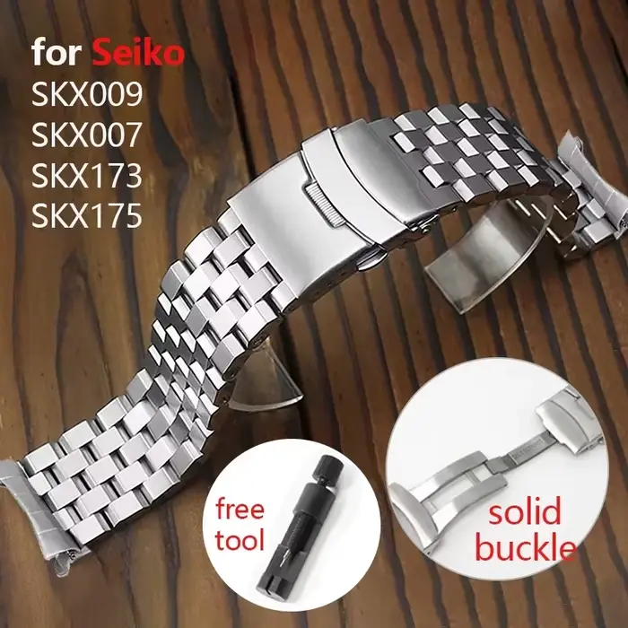 Bracelet plat incurvé pour Seiko SKX175 SKX009 SKX173 SKX007