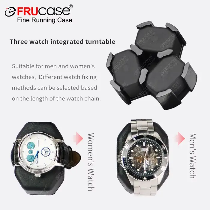 Remontoir de montre FRUCASE pour montres automatiques Boîte de remontoir pour 3 montres Couleur élégante pour collectionneurs de montres automatiques