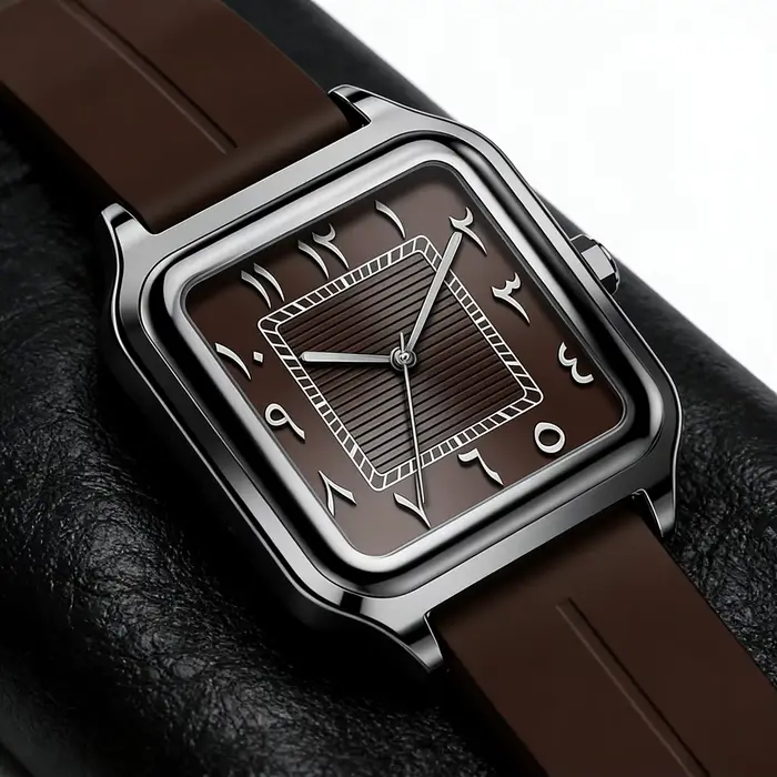 Montre à Quartz Carrée avec Chiffres Arabes Résistante à L'Eau pour Hommes Occasions Spéciales Décontractée Élégante Sport BUSINESS