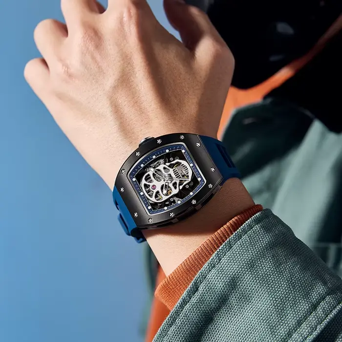 Montre mécanique à mouvement automatique pour hommes
