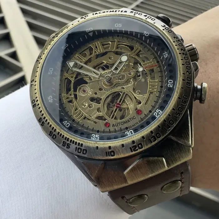 BINBOND A275 montre mécanique automatique originale pour hommes étanche rétro Tourbillon verre de cristal