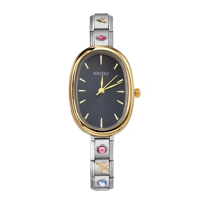 Montre Ellipse à Quartz pour femmes, Design léger, luxe, sophistiquement, bracelet en acier inoxydab