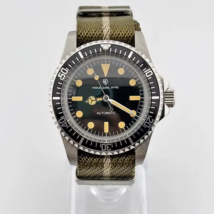 Montre de plongée rétro pour hommes, verre saphir, Milsubmariner, NH35/NH36, entièrement automatique
