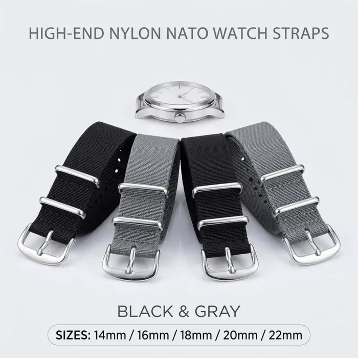 Bracelet de montre NATO 14/16/18/20/22mm