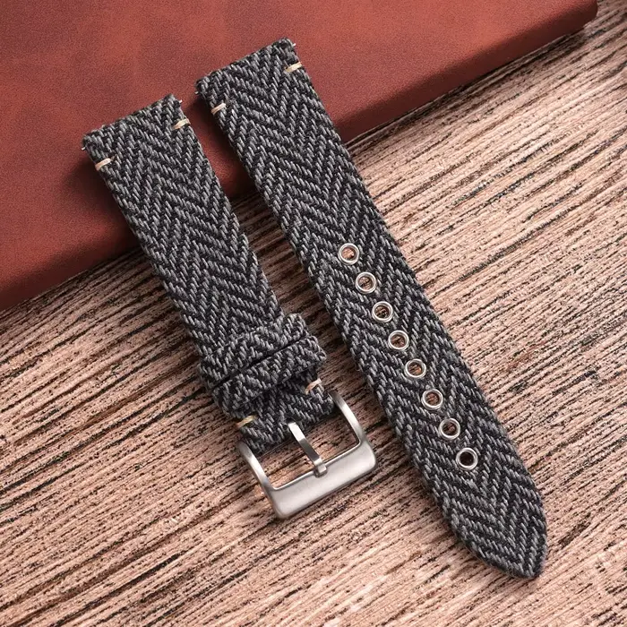 Bracelet en tissu tissé pour Omega pour Seiko, Vintage, cuir de vache véritable, en Nylon, à dégagem