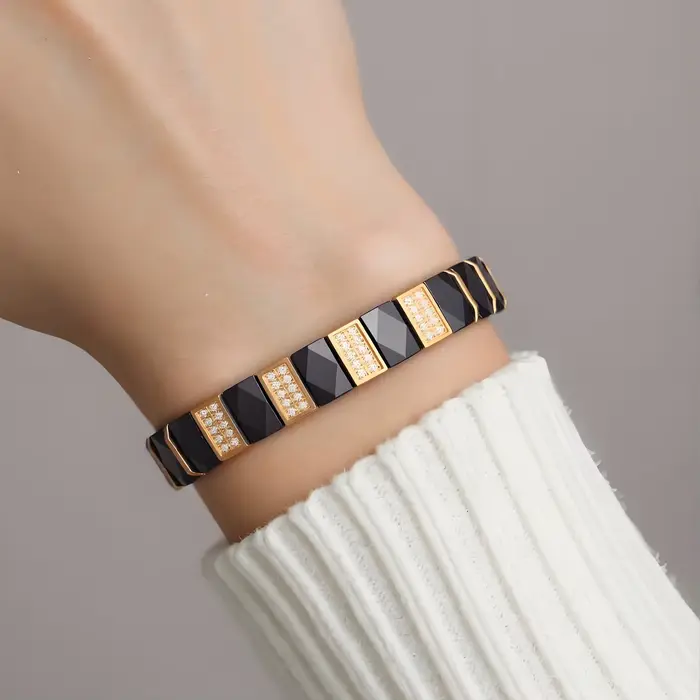 ARADOO – Bracelet en céramique et acier titane de qualité supérieure pour hommes et femmes