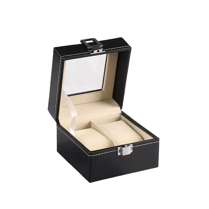 VANSIHO SI00-2/3/4/5/6/10/12 étuis de présentation de montres en cuir PU beige, étuis de rangement d