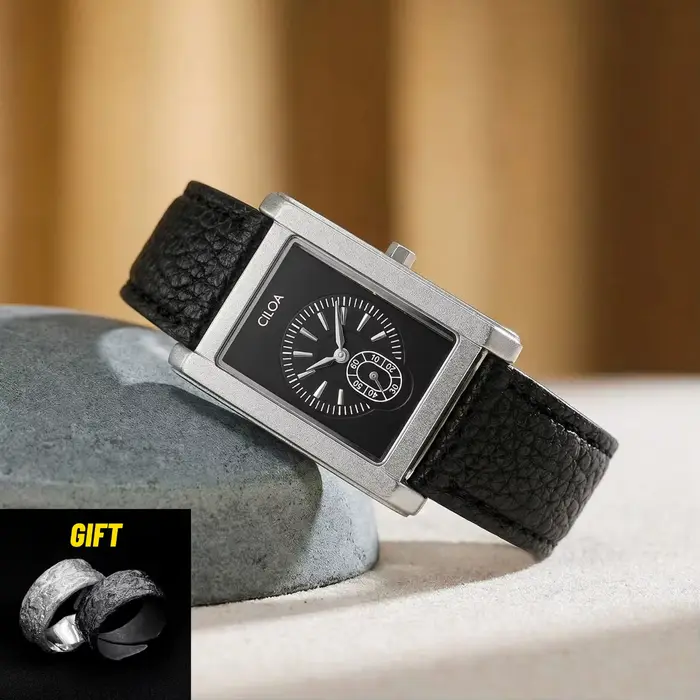 Montre CILOAtank Carré haute qualité pour hommes élégante et résistante aux chocs et à l'eau pour différentes occasions