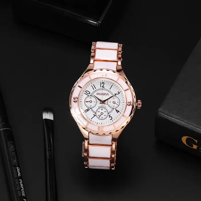 Femmes montres or Rose blanc Quartz montre en acier Mujer Design élégant horloge dames montre-bracelet Bayan Kol Saati Feminino Reloj