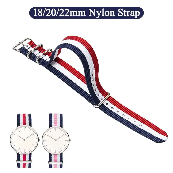 Bracelet de montre en nylon unisexe pour montres de luxe ajustable et résistant pour homme et femme occasions spéciales