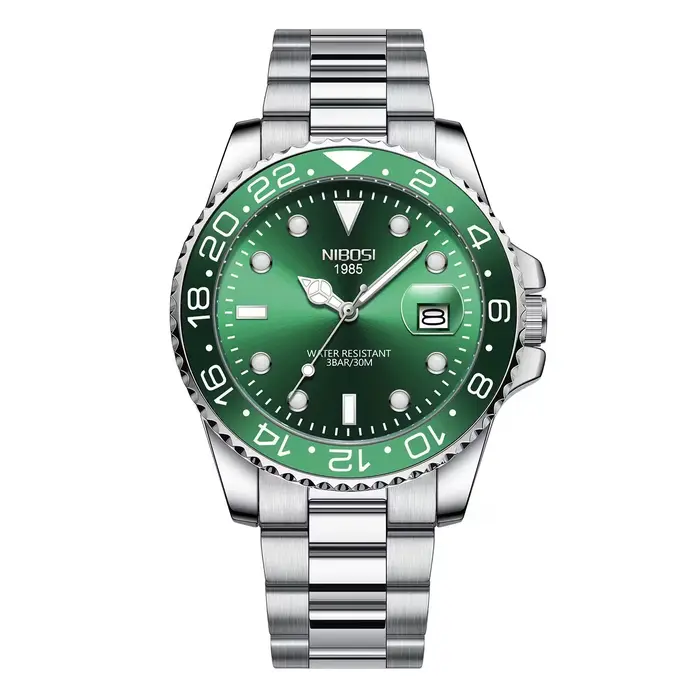 NIBOSI montre en acier inoxydable montre à Quartz de loisirs d'affaires européennes et américaines p