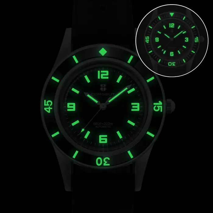 CORGEUT 50-Fathoms montre de plongée WD50F NH35 mouvement automatique 40mm