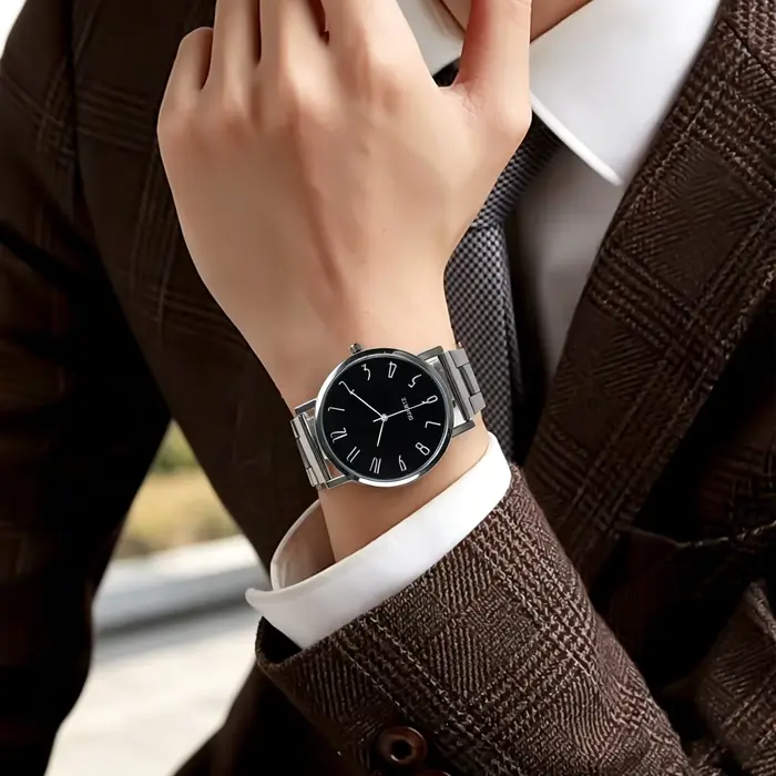 Montre à quartz analogique minimaliste unisexe