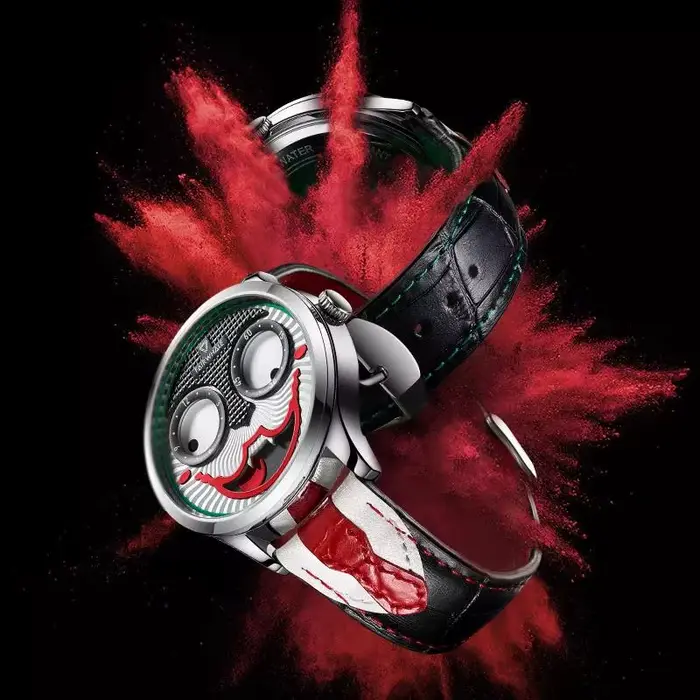 Montre Joker avec bracelet en cuir pour homme