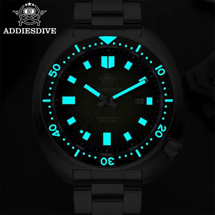 ADDIESDIVE Japan2115 nouveaux hommes montre verre saphir BWG9 Ultra-lumineux lumineux 200m étanche m
