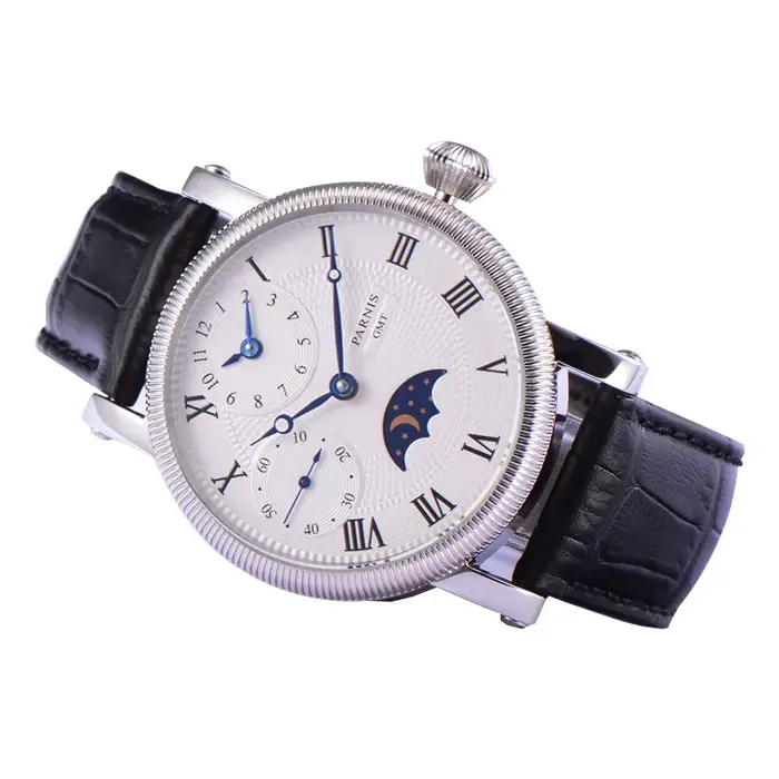 Montre-bracelet mécanique à remontage manuel pour homme, cuir confortable, résistance à l'eau, design mode et décontracté, parfait pour occasions spéciales