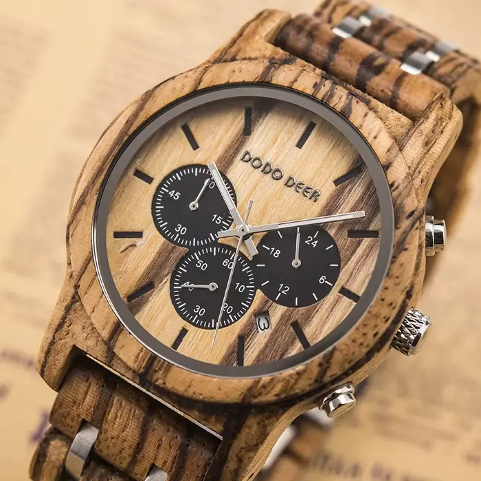 DODO DEER-Montre en bois à quartz pour homme