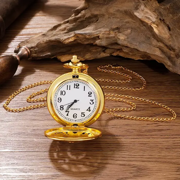 Montre de poche steampunk antique quartz or pour homme et femme occasionnels spéciaux horlogerie vintage analogique-digital