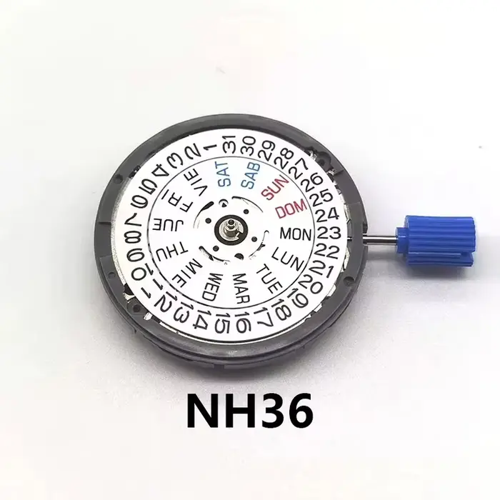 Nouveau NH36 anglais Date semaine automatique 3 heures couronne 3.8