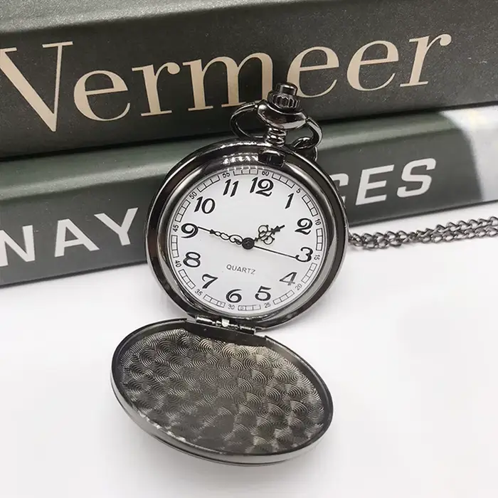 Montre de poche personnalisée avec monogramme gravé en chaîne, cadeau pour meilleur homme, cadeau po