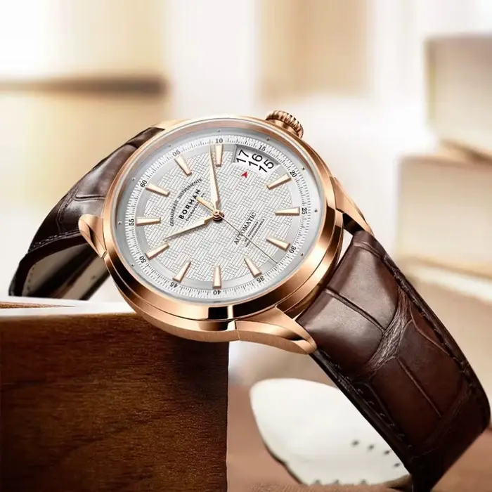 BORMAN hommes montre automatique de luxe 42.5mm montre-bracelet mécanique 50M étanche saphir miroir grille cadran lumineux Date fenêtres