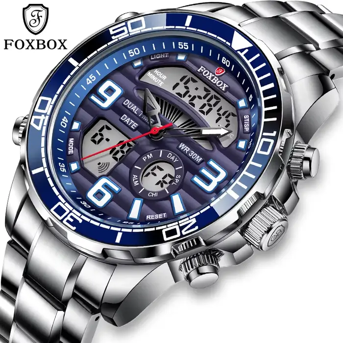 2025 LIGE marque Foxbox numérique hommes montres haut de gamme Sport montre-bracelet à Quartz