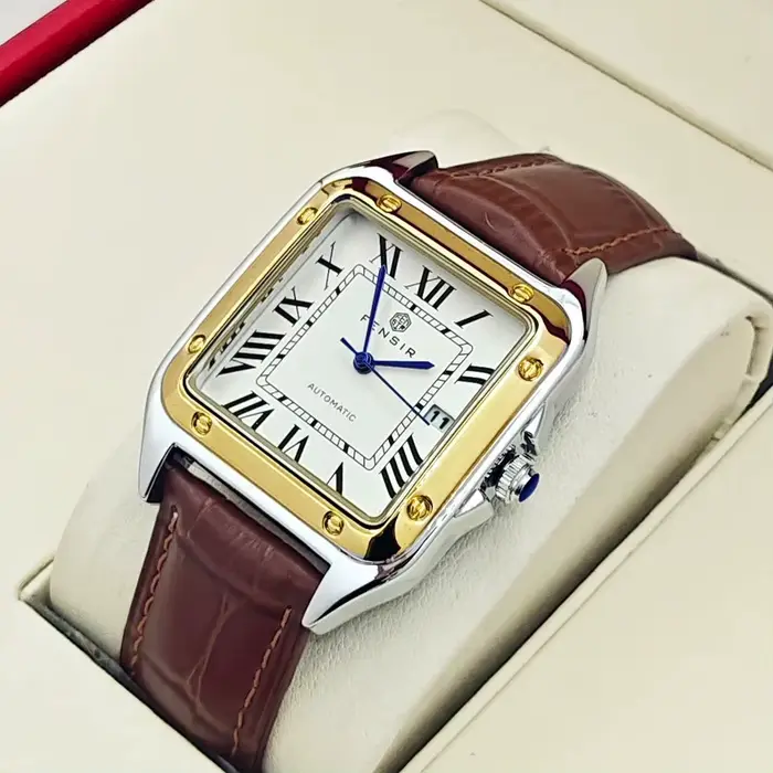Montre à quartz haut de gamme pour homme, style business décontracté, cadran carré, affichage du cal