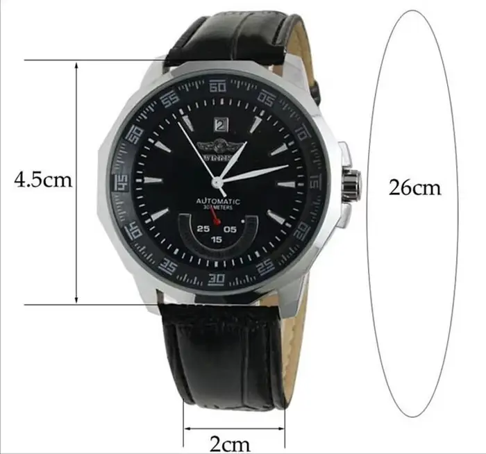 Montres mécaniques automatiques pour hommes avec bracelet en cuir