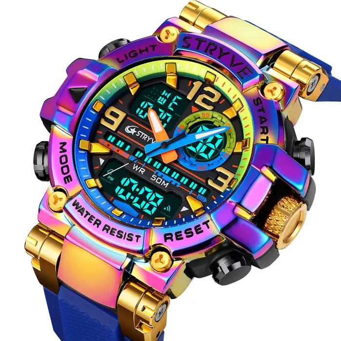 Montre STRYVE S8025 Sport Chronographique Quartz avec Calendrier Complet et Fonctionnalités Multiples Occasions Spéciales Homme