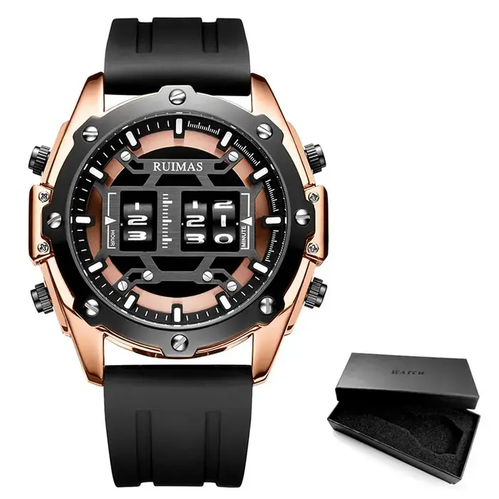RUIMAS – montre-bracelet de luxe à Quartz numérique pour hommes