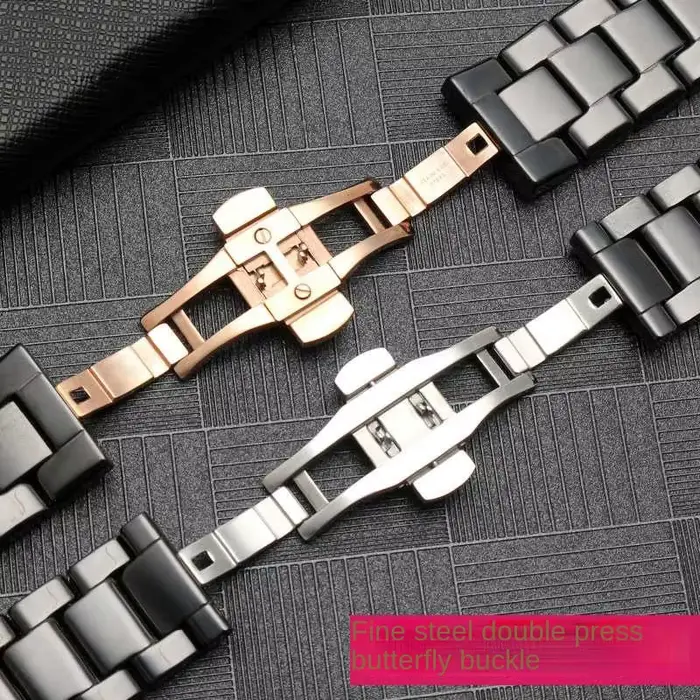 Bracelet de montre en céramique conviviale rée noire pour Ar-mani