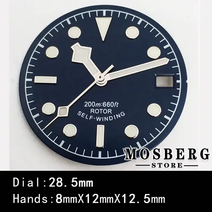 Cadran de montre stérile avec aiguilles vertes lumineuses, 28.5mm 29mm 30.5mm, pièces de mouvement p