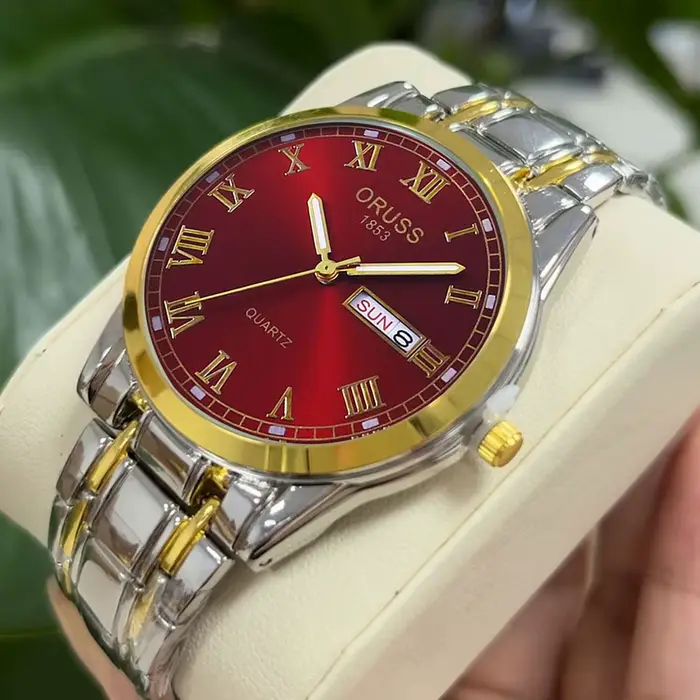 Montre à quartz étanche en acier inoxydable pour homme