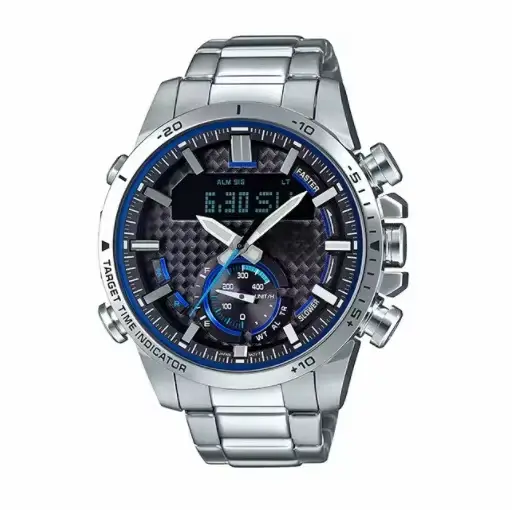 Montre solaire pour homme, robuste et polyvalente, avec bracelet en acier inoxydable, adaptée à tout