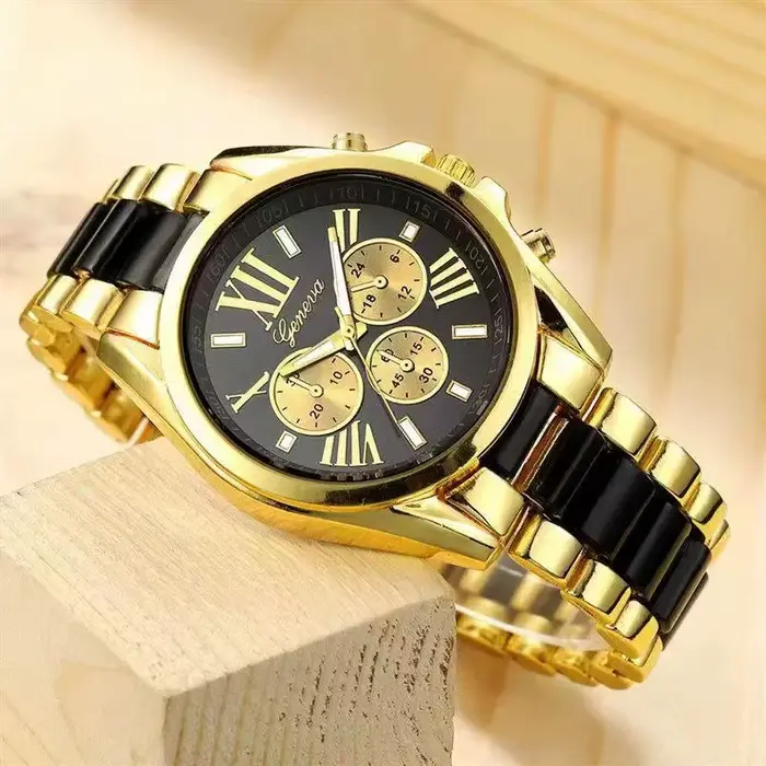 Hommes montres exquises de luxe doré Quartz acier montre-bracelet mode classique Masculino Relogio décontracté affaires horloge mâle Saati
