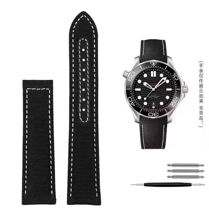 Bracelets de montre en toile et Nylon, pour Omega Seamaster 300 Speedmaster AT150 Omega Speedmaster 
