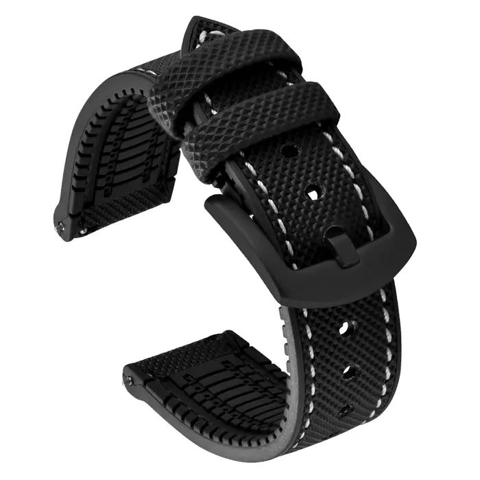 Bracelet de montre en caoutchouc FKM et toile de voile en cuir pour montres traditionnelles résistantes à l'eau et durables occasions spéciales