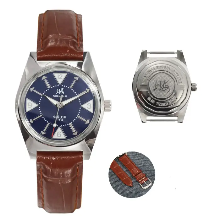 Montre mécanique pour homme 7120 36 mm à remontage manuel Shanghai Rétro Classique Simple Usage Quotidien Bureau Cadeau Anniversaire Fête