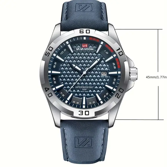 VAVA marque hommes mode montres à Quartz mâle bracelet en cuir Sport étanche