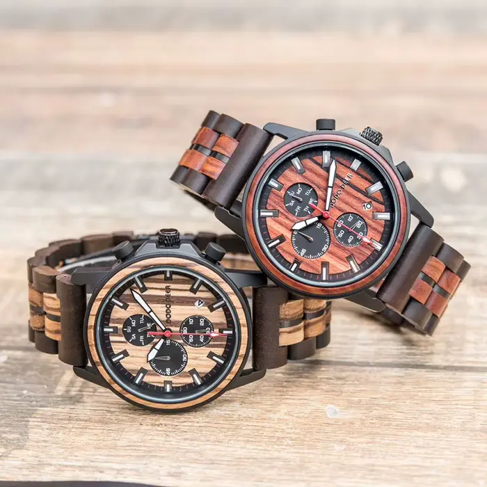 DODO DEER montres pour hommes chronomètre à Quartz mâle chronographe en bois montre-bracelet affichage de la Date montres meilleure vente OEM