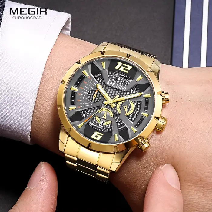 Montre à Quartz Dorée pour Homme