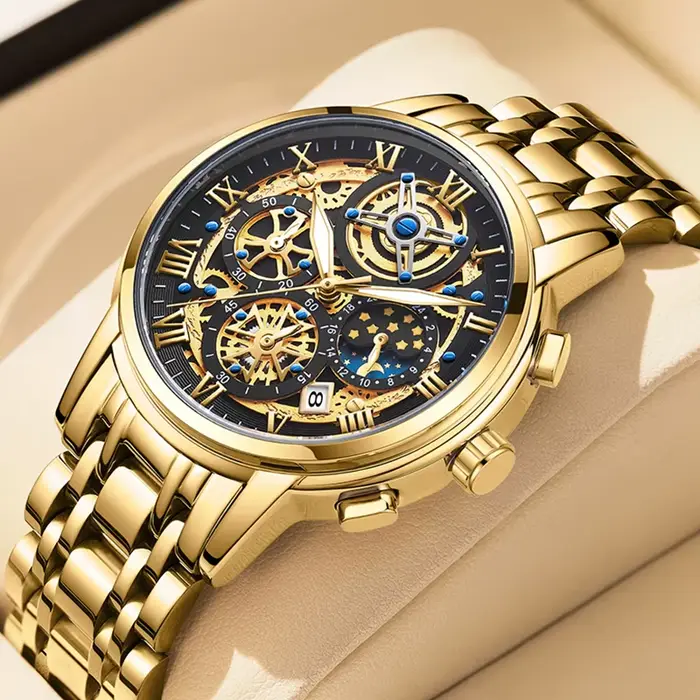 LIGE 2024 nouvelle mode or femmes montre haut de gamme de luxe étanche montres