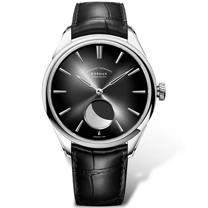 BORMAN 41.5mm 5ATM montres mécaniques étanches Phase de lune luxe concepteur hommes robe montre-bracelet automatique