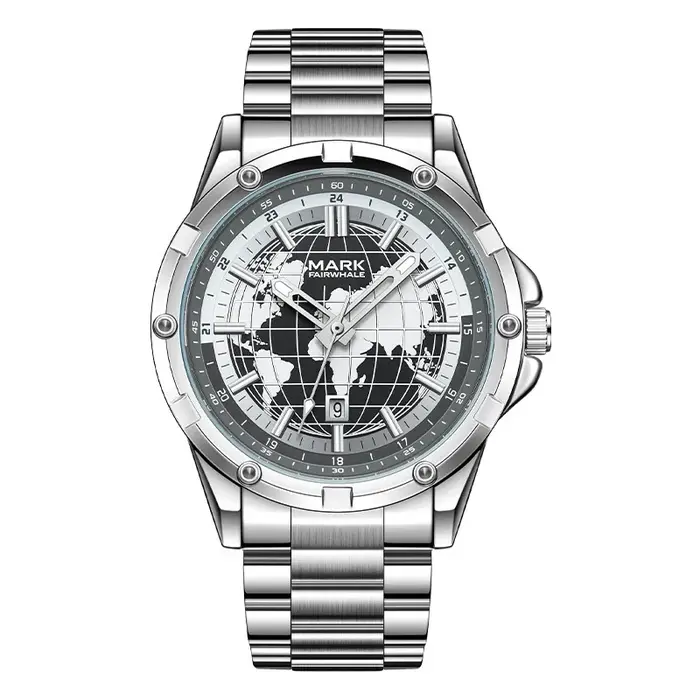Mark Fairwhale 5130 marque de mode montre à Quartz pour hommes cadran lumineux créatif étanche bracelet en acier inoxydable montres pour homme