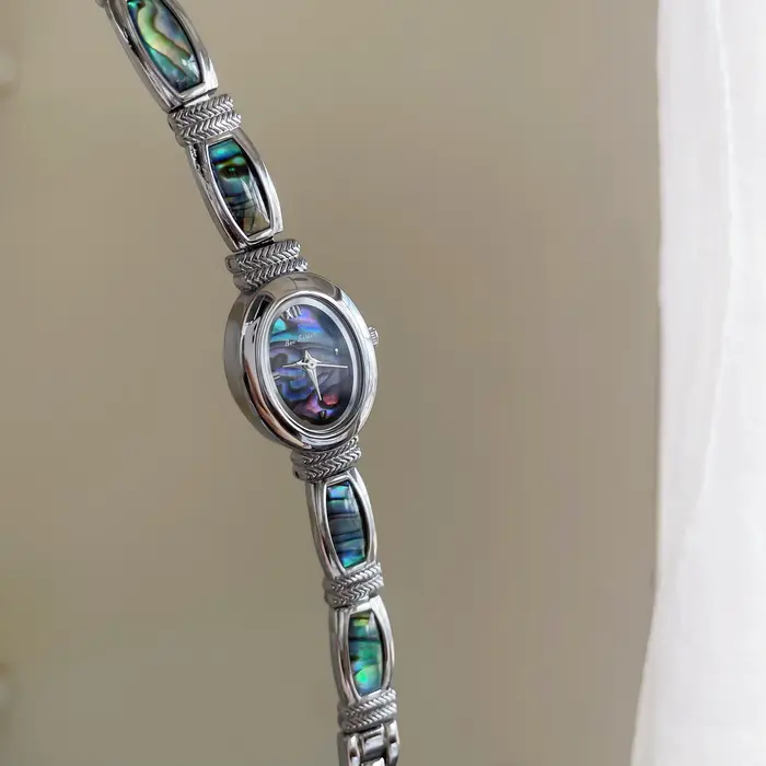 Montre non conventionnelle en coquillage d'ormeau, ovale, petit cadran, Style Bracelet pour femmes, 
