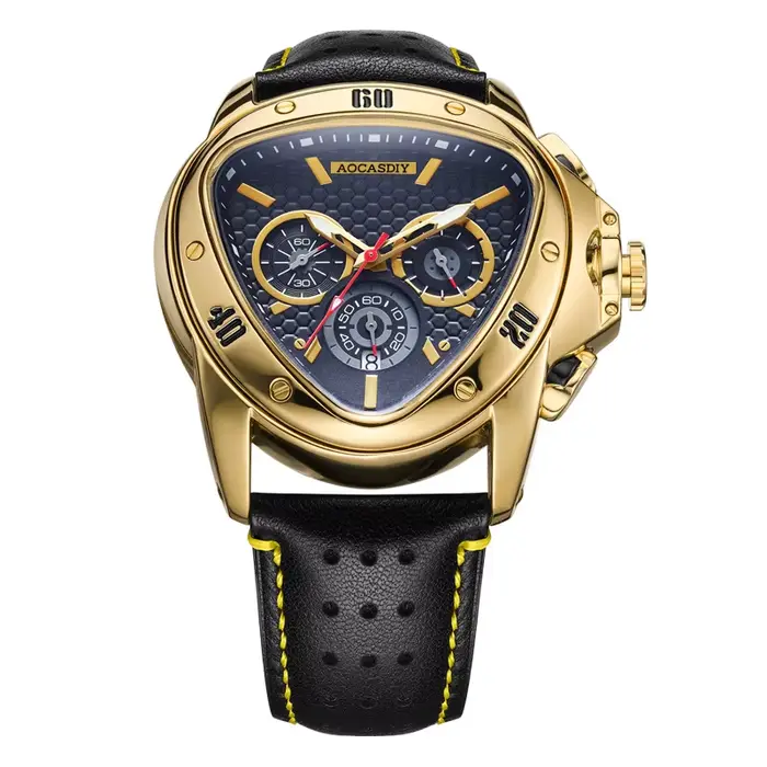 Nouveau Cool Triangle montre hommes haut de gamme chronographe montres étanche Quartz montres cadeau